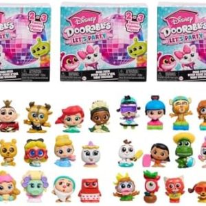 Disney Doorables Let's Party Mini Peek 3-Pack | Fun Collectible Toys for Kids | Ideal for Parties and Playdates | Surpri
